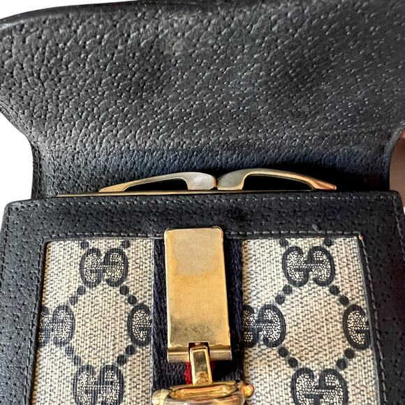 Vintage 70s/80s Gucci Ophidia Blue Wallet with Change Pocket - Picture 2 of 5